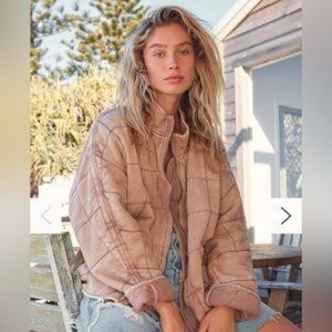 Free People Dolman Quilted Jacket Pink